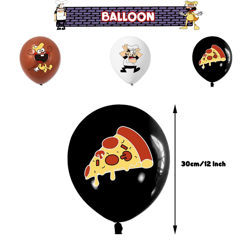New 32pcs Pizza Game Birthday Party Decoration Include Banner Balloons Cake Topper
