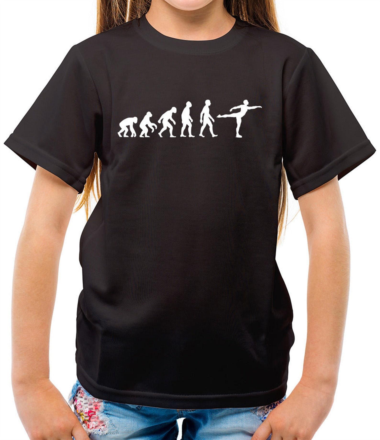 Evolution of Man Ice Skating - Childrens / Kids Crewneck T-Shirt XL