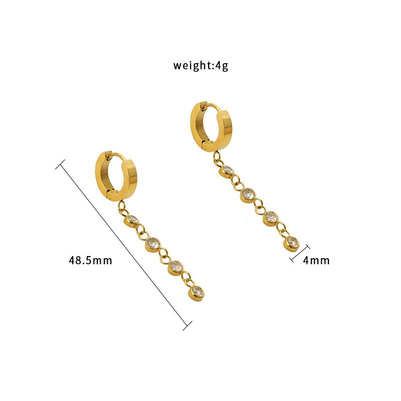 Quelle Sanlian Zirkon Kette Anhänger Ohrringe Einfacher Stil Ohrringe Ohrringe Elegante Ohrringe Damen