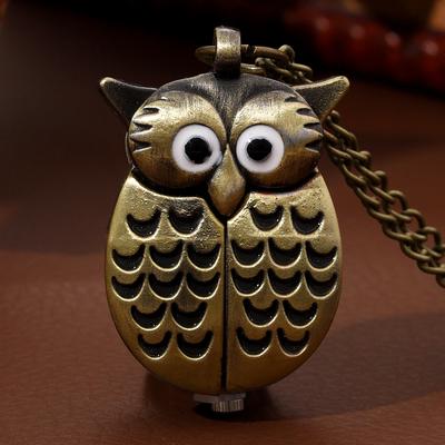 Luxury Fashion Owl Watch Case Design Copper Quartz Pocket Watch,ideal Choice for Gifts To Women and Men