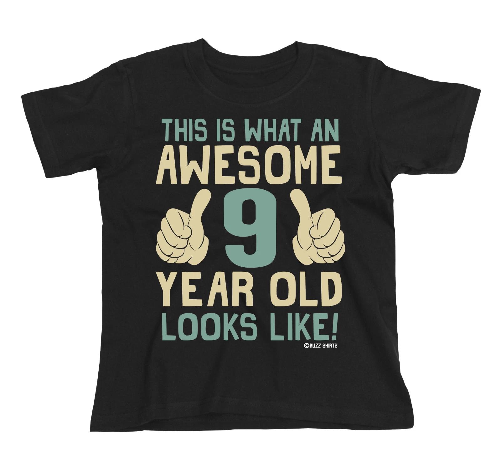 Boys 9th Birthday T-Shirt Kids Cotton Awesome 9 Year Old GIFT Childrens 110