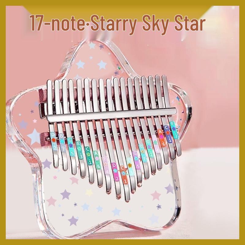 Crystal Transparent 17-Key Kalimba: Easy-to-Learn Portable Thumb Piano for Beginners