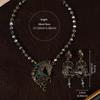 Vintage European and American Aristocratic Heavy Industry Horse Head Jewelry Sets Necklace Earrings Retro Unique Accessories