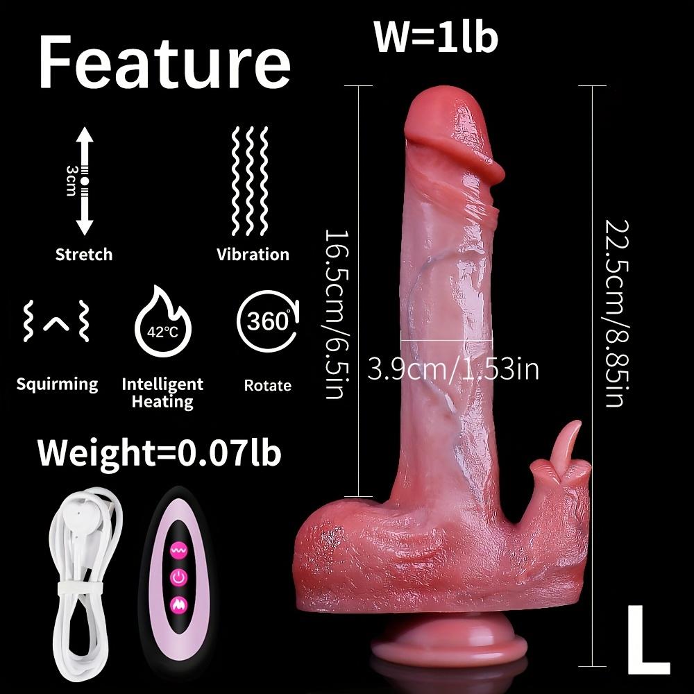 Heated Realistic Dildo Vibrator with Tongue Licking&Thrusting,Remote-Controlled Silicone Sex Toy for G-Spot Stimulation,1200mAh Rechargeable