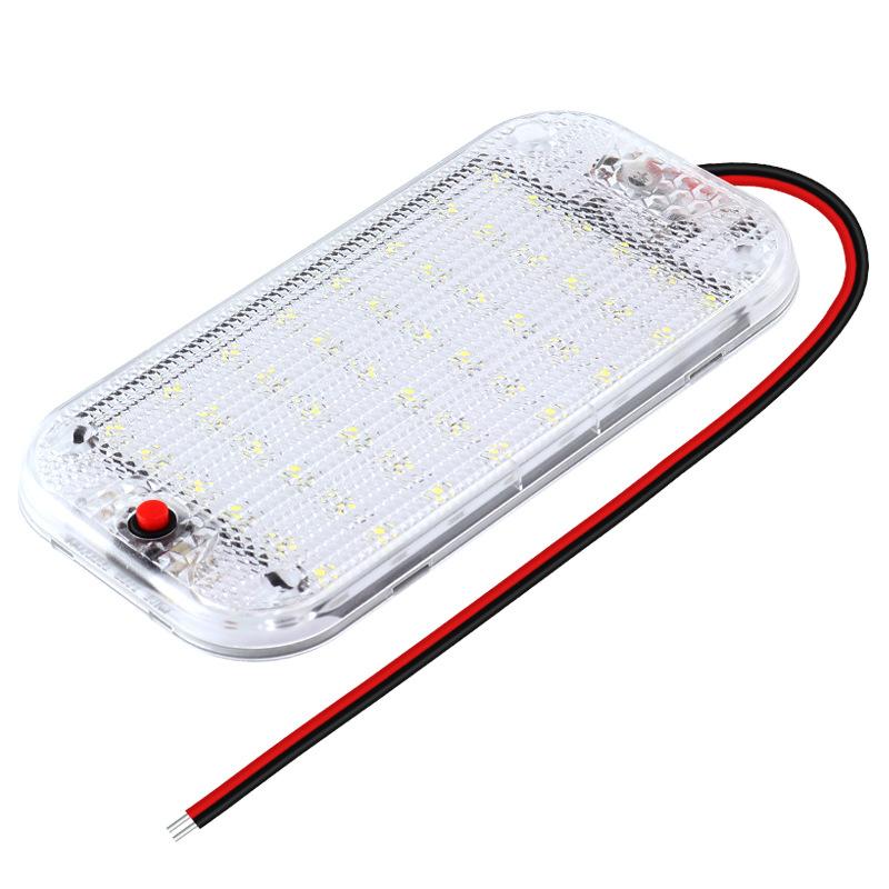 

12V-85V LED Vehicle Trunk Light Ultra-thin Universal Interior Reading/Ceiling Lamp with Switch for Car SUV Camper Boat Rectangle 1PCS