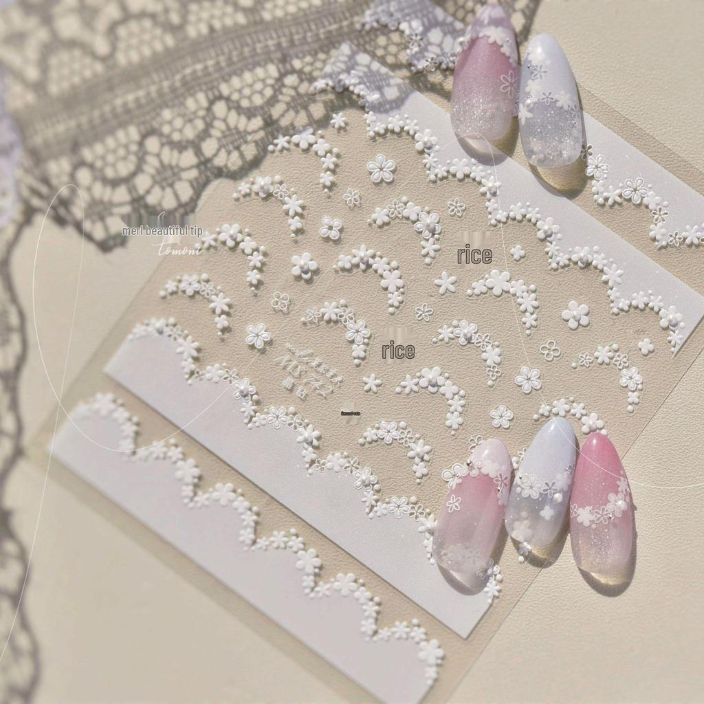 Tomoni Crystal Diamond Nail Stickers - Japanese Collaboration with Floral French Designs