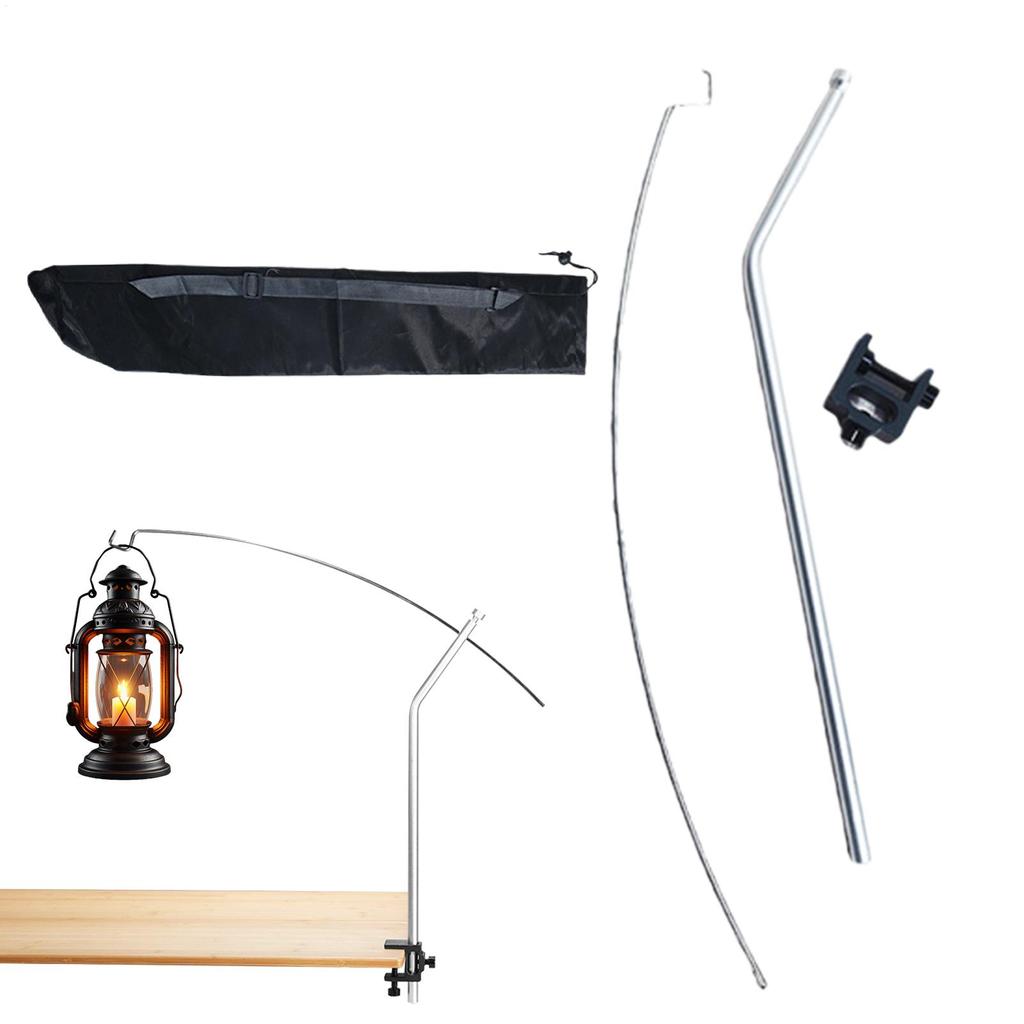 Portable Camping Tabletop Light Stand Aluminum Alloy Curved Light Stand Picnic Light Pole Lighting Rack Bracket Camp Accessory