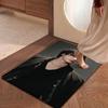 Idol Jin Stylish Black Fashion Indoor Rug Soft Texture Nonslip Carpet For Bathroom Kitchen Home Party Decor Valentine'S Day Gift