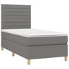 Boxspringbed met Matras Donkergrijs 90 x 190 cm Stof