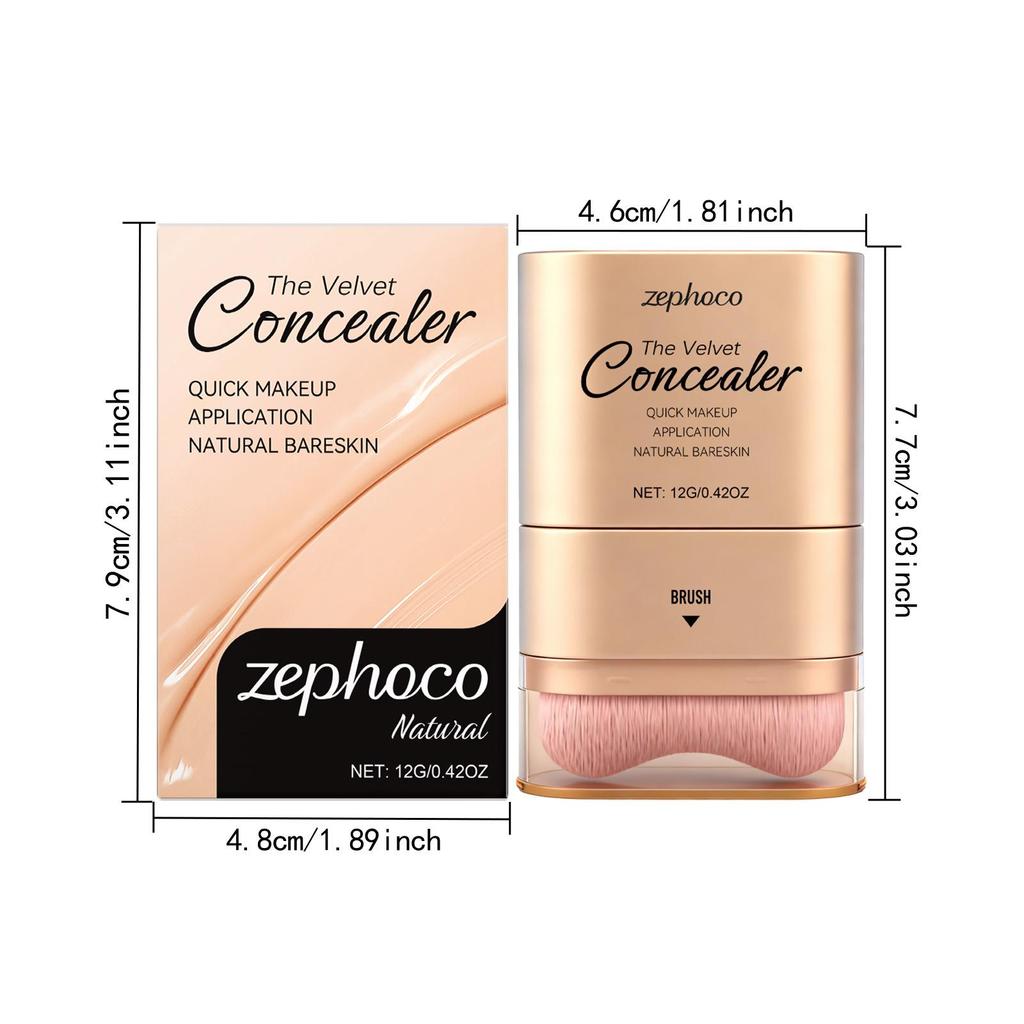ZephoCo 2-in-1 Concealer & Foundation Stick: Refreshing, Lightweight, Natural Makeup.
