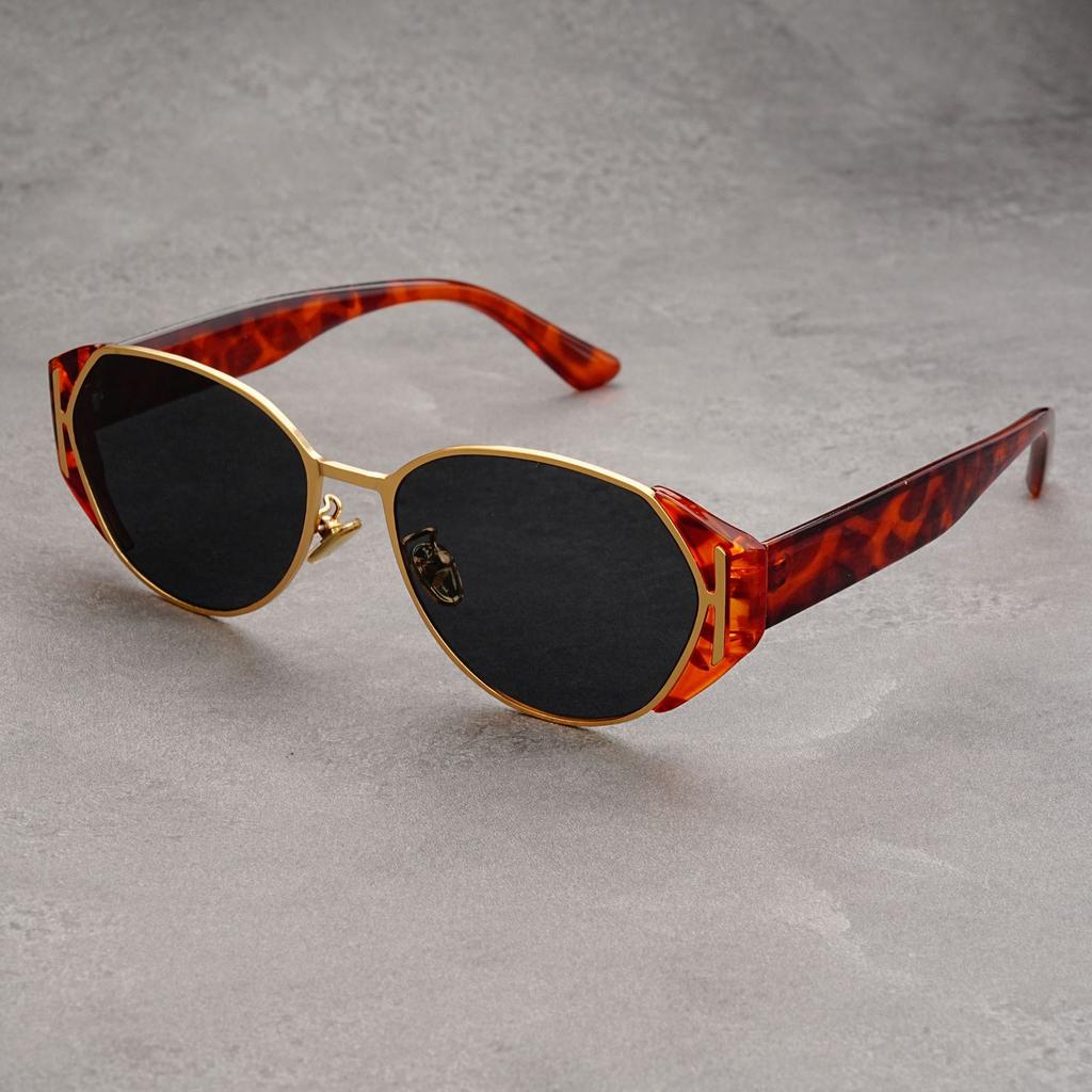 Luxury Retro Personalized Sunglasses for Women Men Metal Frame Leopard Color Sun Glasses UV Protection Goggle Shades