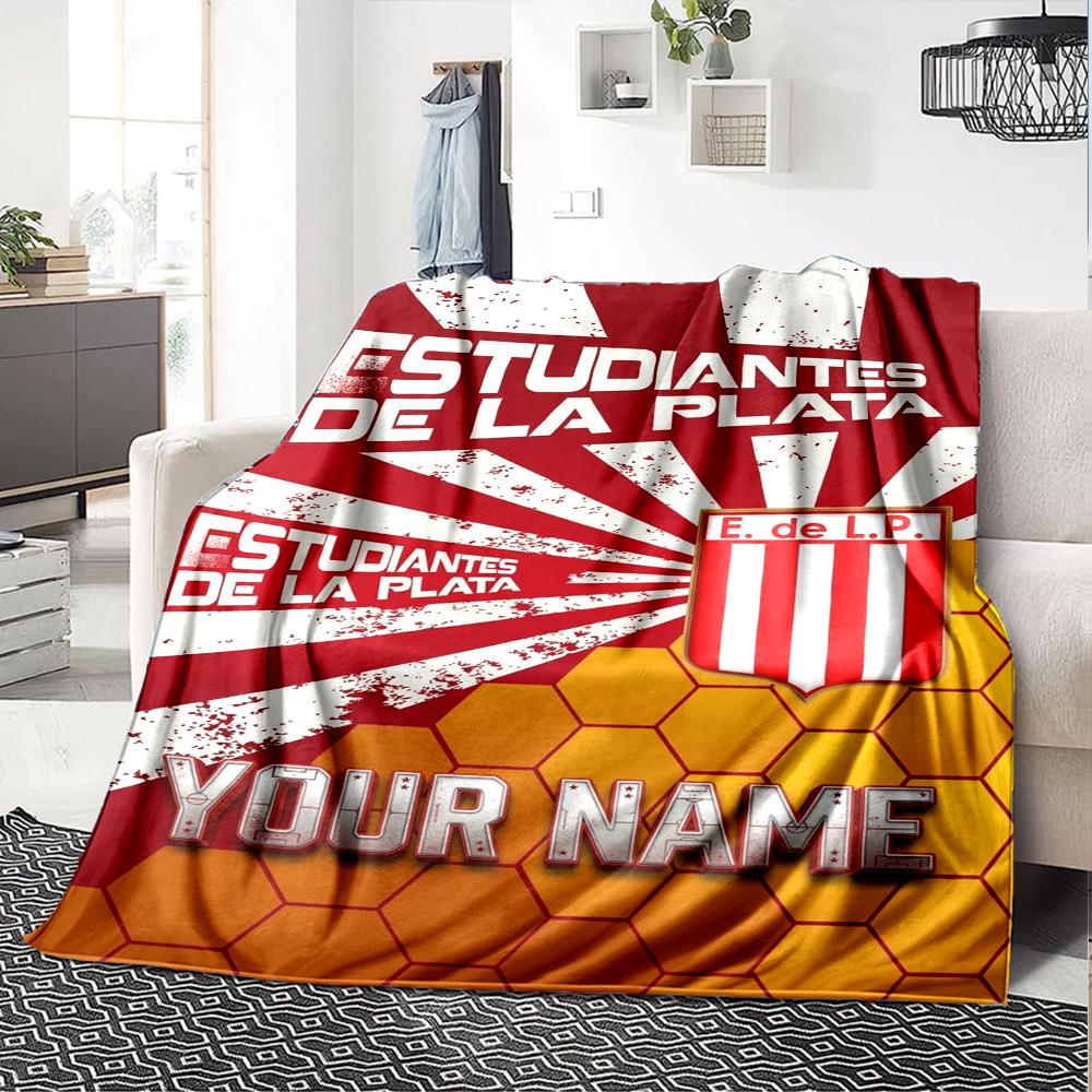 Name Custom ESTUDIANTES LP Print Flannel Blanket High Quality Warm Comfortable Cover for All Seasons Perfect for Gifts Home Decor