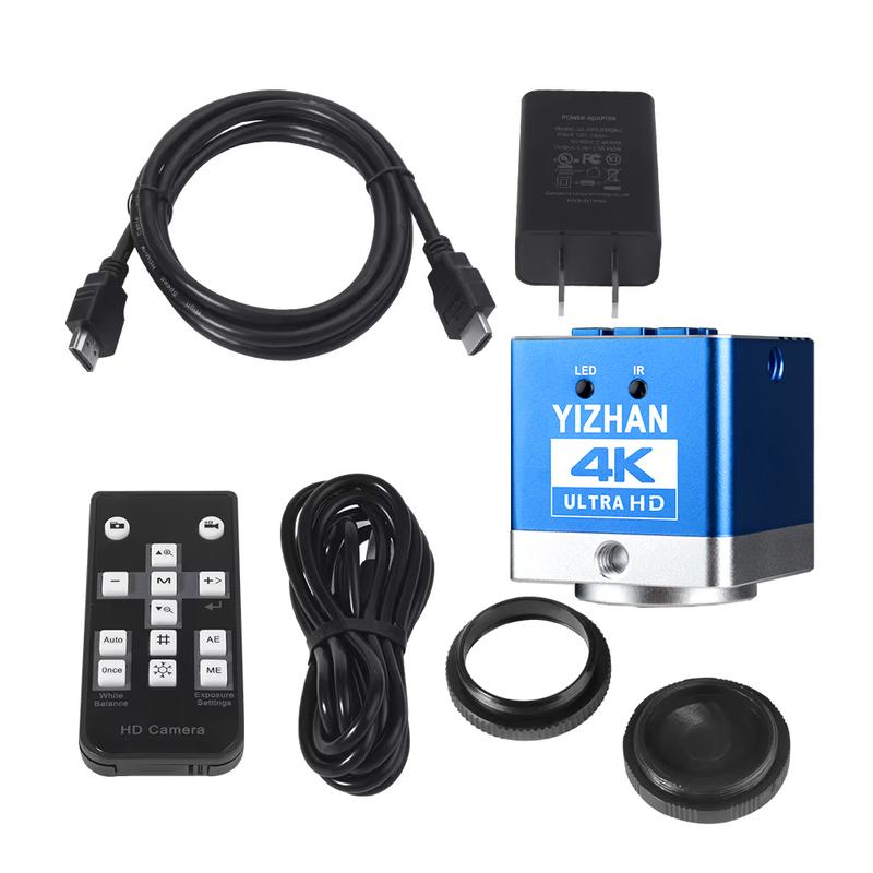 YIZHAN 150X Zoom Lens Electron Video Microscope 4K 49MP UHD Microscope Camera HDMI Type-C 1080P 60FPS Industrial Welding Tools