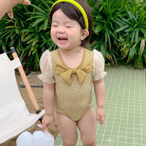 

Быстросохнущий купальник для девочек в корейском стиле (1-3 года) - Милый повседневный слитный купальник Size 120 (Around 110cm Height)