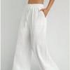 Women's Casual Solid Color Drawstring Straight-leg Flared Pocket Casual Pants, Casual and Stylish