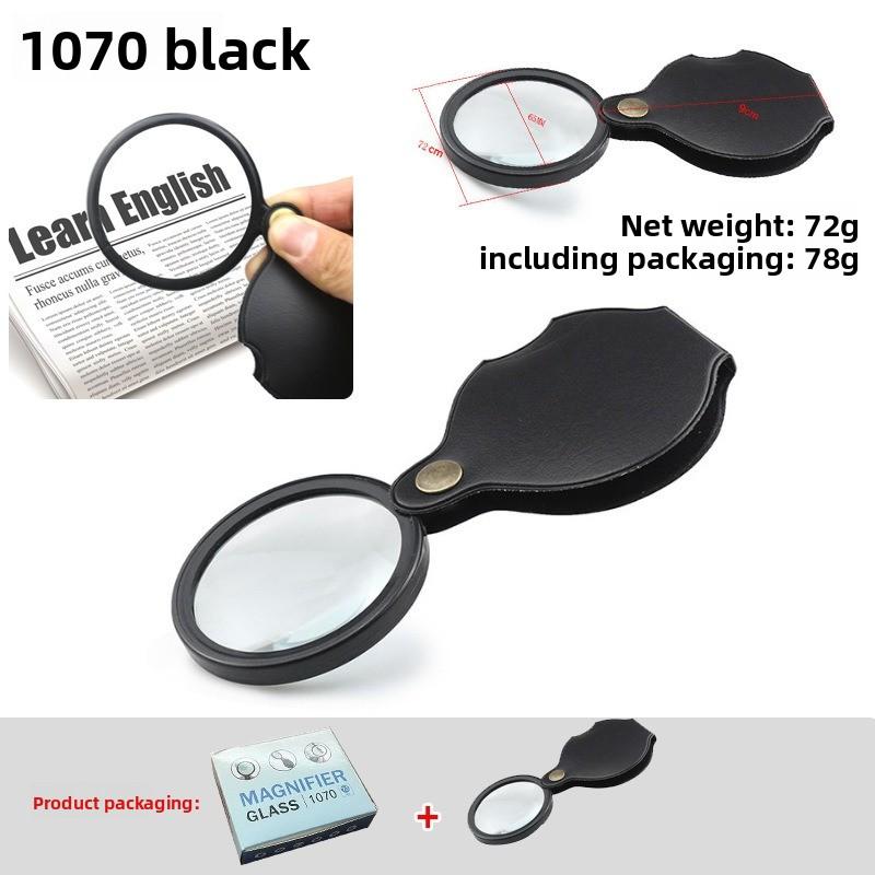 

10X/20X Кишенькова складана лупа для вивчення рослин / тварин / колекціонування монет / ремонту із захисним чохлом 1070 20X чорний