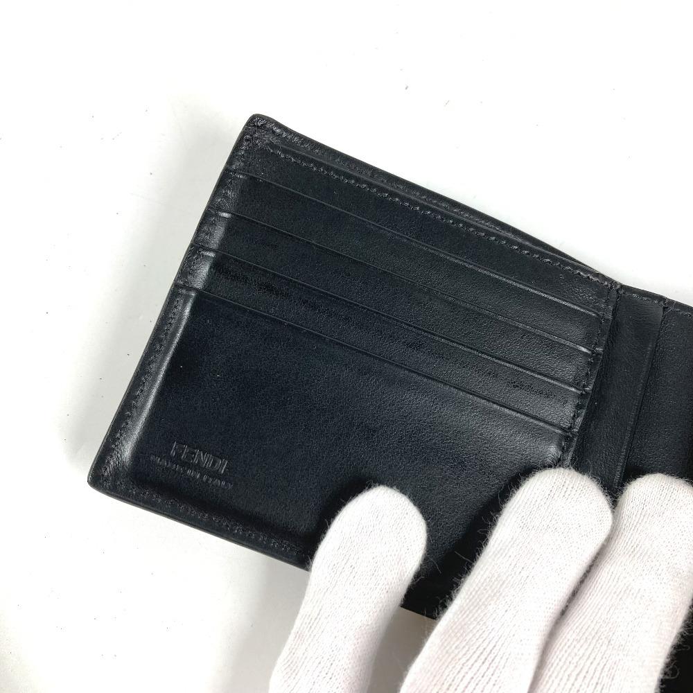 Fendi ZM0001 Zucca Logo Compact Wallet Folded Wallet PVC/Leather Black/yellow