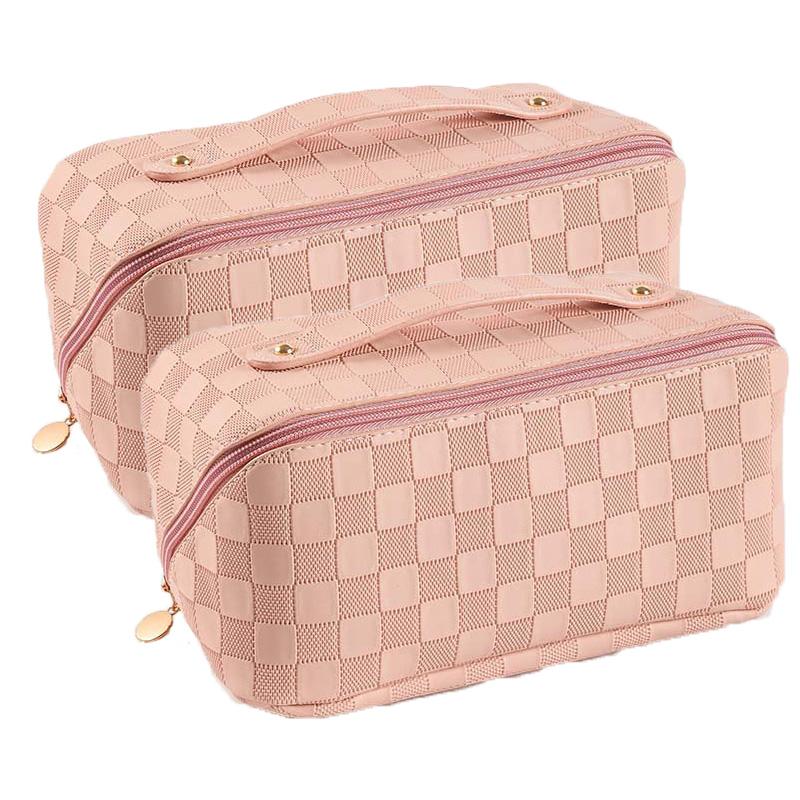Large Capacity and Portable Designmultifunctional PU Leather Folding Travel Makeup and Toiletries Bag Large Capacity and Porta