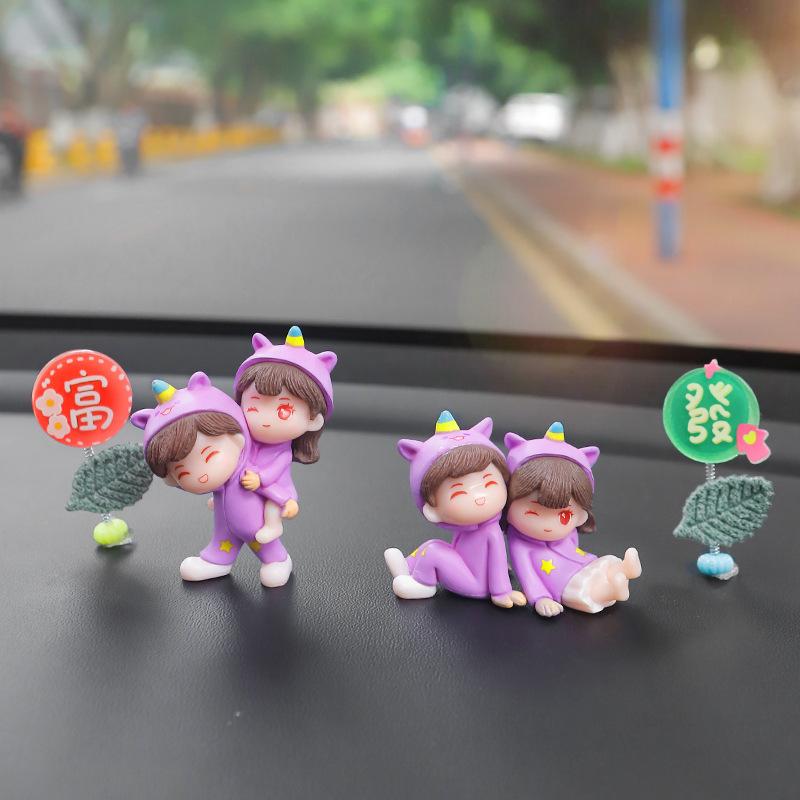 Interior Decoration Car Accessories Cute Center Console Decorations Female Couple Accessories Office Furniture Decorations