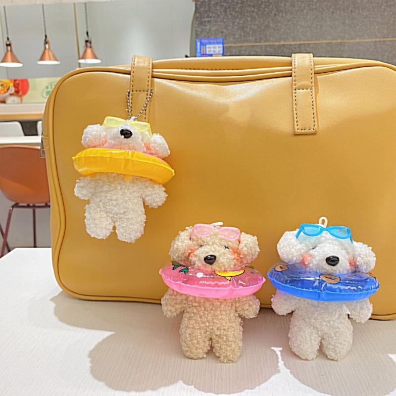Small Dog Keychain Soft and Adorable Stuffed Animal for Bags and Keys Personalized Keyrings Decoration for Women's Bag