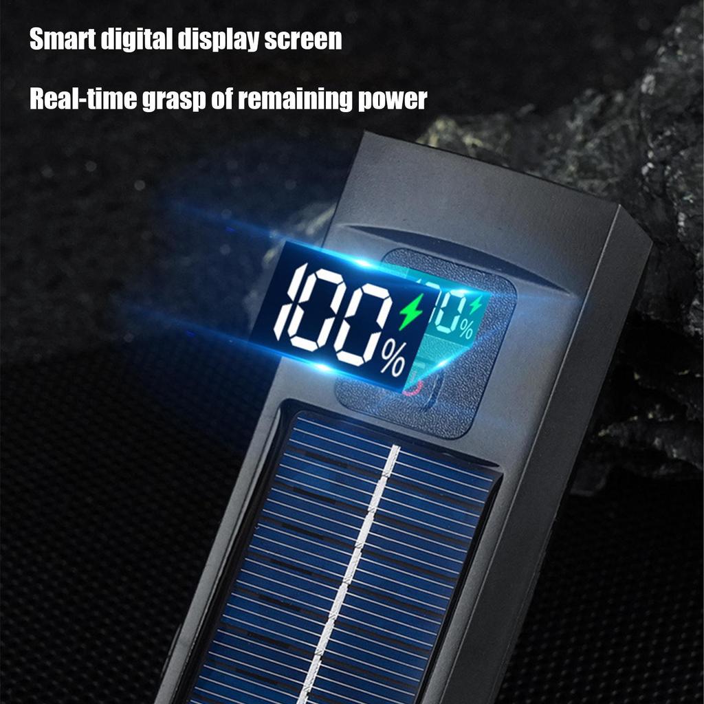 Solar Power Bicycle Light Waterproof Rechargeable Bicycle Headlight Solar Bicycle Light With Digital Display Batteried For Night