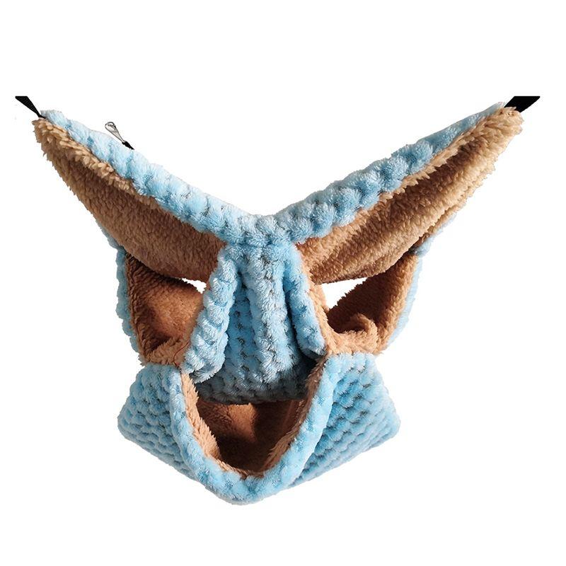 

AEE2-Small Animals Hammock, Ferret Sugar Glider Triple Bunk Bed Cage Warm Plush Hanging Hammock Bed Hideout For Hamster