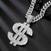 Fashion Hip Hop Dollar Pendant Necklace with 13mm Cuban Chain US Dollar Money Sign Necklaces Rap Rock Punk Jewelry For Man Gift