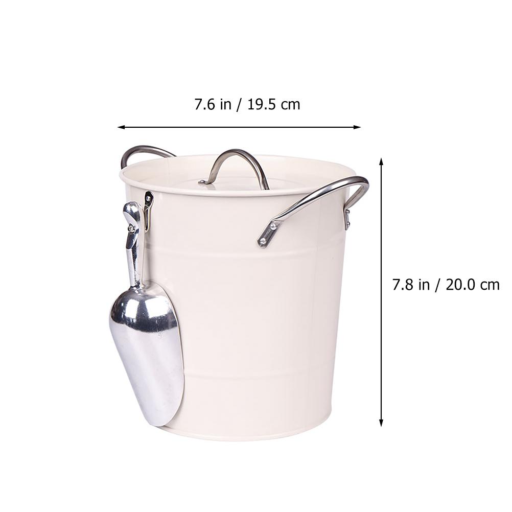 4.5L Thicken Galvanized Ice Bucket for Wine Beer Party with Ice Shovel and Long Lasting Powder Coating Cooler Bucket