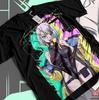 Cyberpunk Flame‑Graphic Japanese‑Style Unisex Versatile Summer Streetwear Short‑Sleeve Women And Men T-shirts