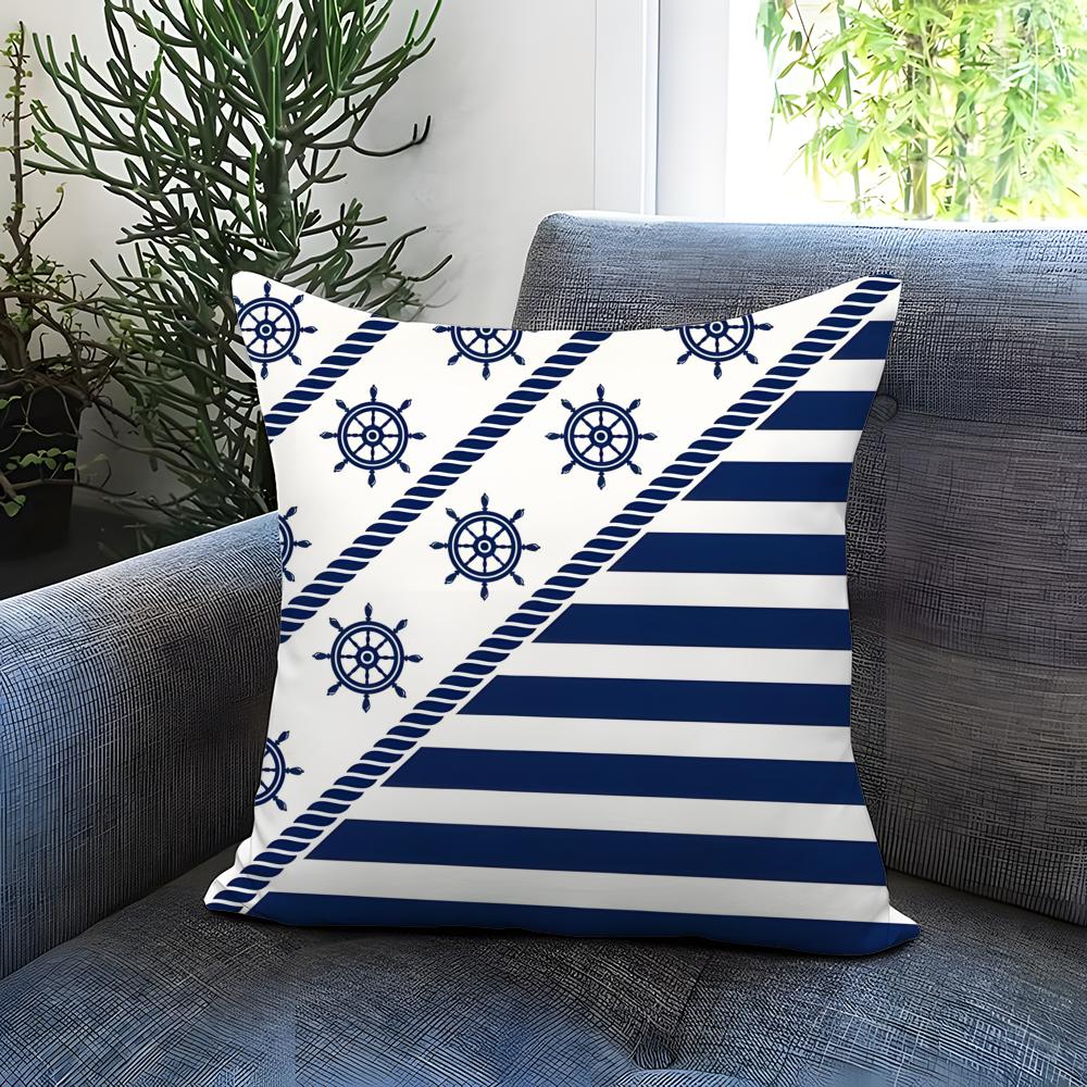 Fashion O-OOcean Sailor Cushion Cover Comfortable Reversible Pillow Cover Ideal for Car Sofa Bedroom & Beyond