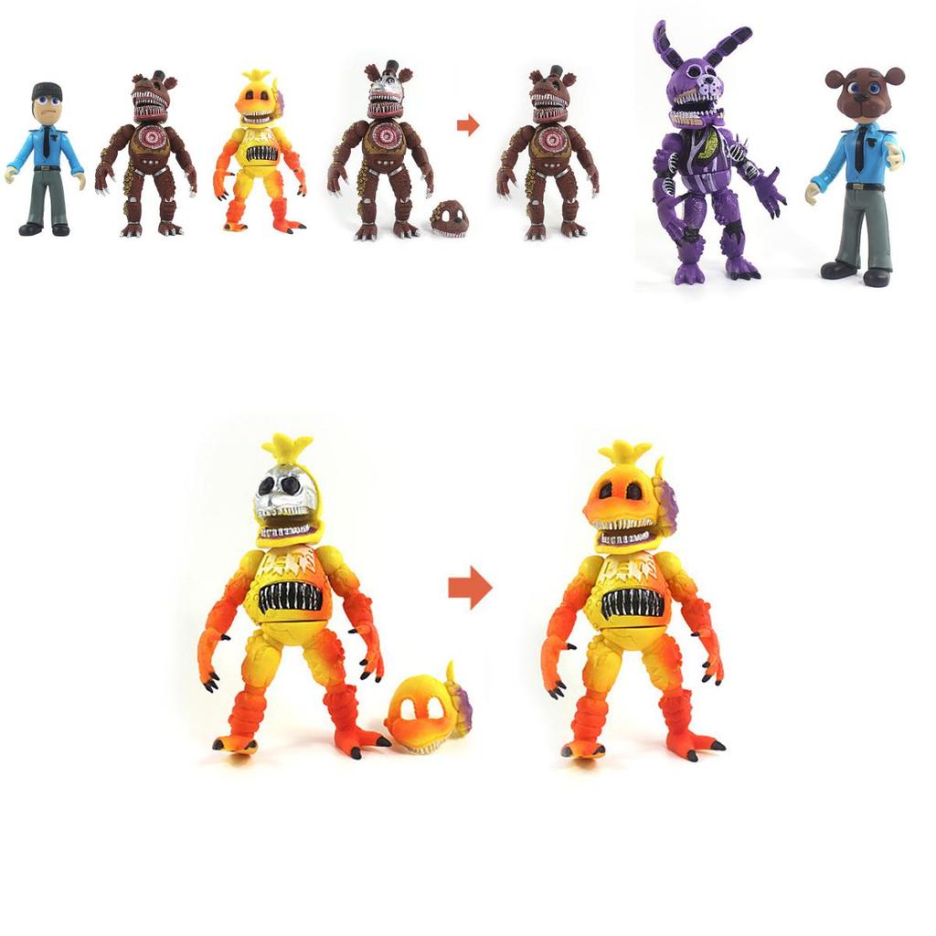 Vibrant 6pcs Fnaf Five Nights At Freddy's Light Up Action Figures For Kids