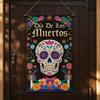 De Dødes Dag Stofvægkunst, Mexicansk Fiesta Tema Farverig Sukkerskalle Væghængt Gobelin Dekoration til Fotoboks, Halloween Fest Hjem
