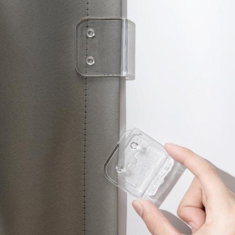 4Pcs Shower Curtain Clips Non Punching Windproof Curtain Hook Toilet Curtain Rings Clip Traceless Shading Cloth Edge Fixed Clips