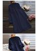 804# Cotton Linen Long Sleeve Shirt - Slimming, Plus Size, Casual Mid-Length Fashion Top for Spring and Autumn.