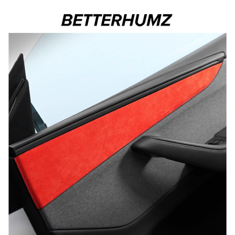Betterhumz For Tesla Model Y Juniper 2025- Made of Alcantara Door Strip Decoration Trim Stickers Car Interior Tuning Accessories