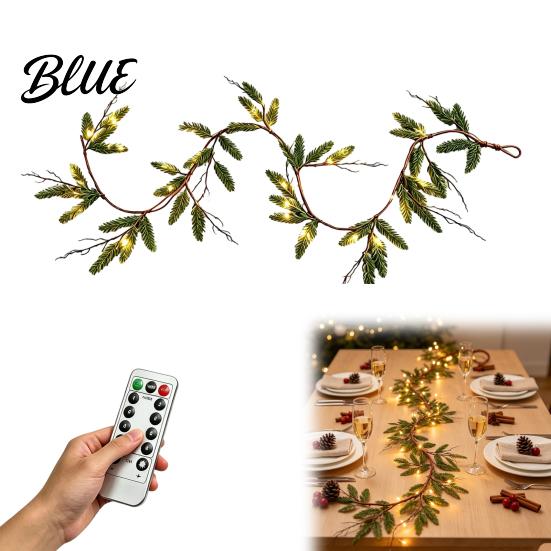 Flexible Rattan for Fireplace Christmas Artificial Pine Garland, Real Touch Norfolk Faux Greenery Winter Festive Atmosphere Light Cypress Garland