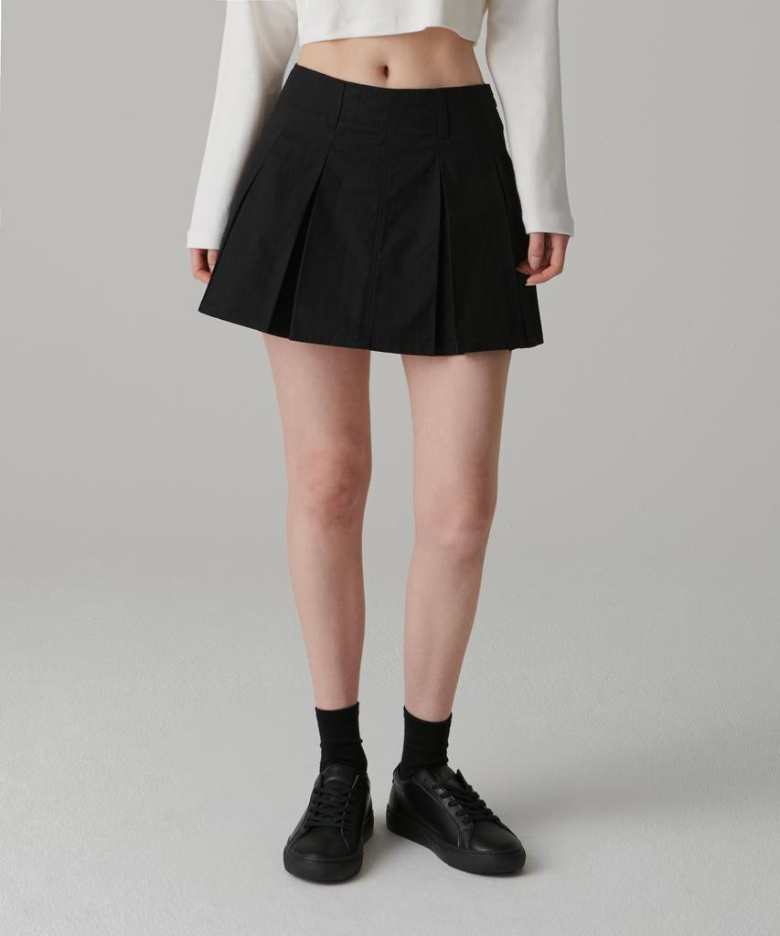MUSINSA STANDARD WOMAN Women'S Cotton Pleated Mini Skirt [Black]