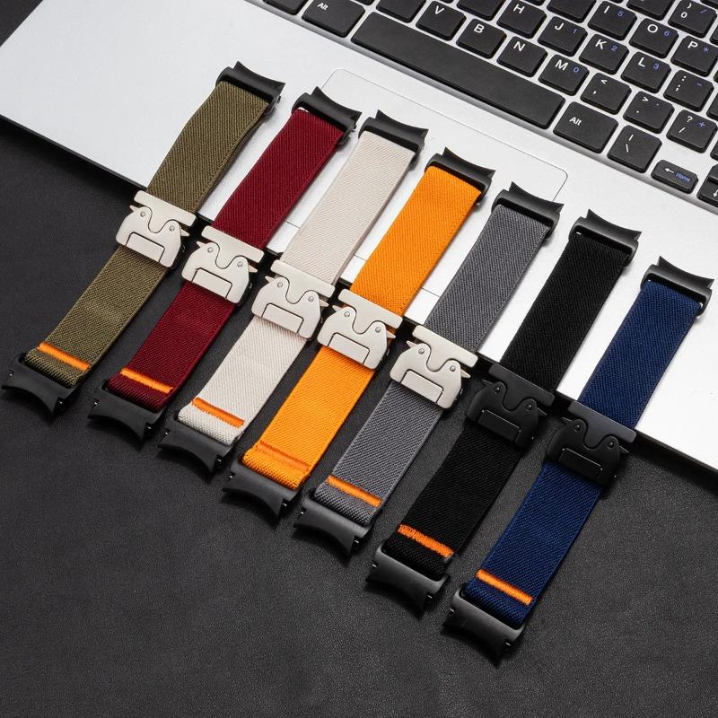 Elastic Nylon Band for Samsung Galaxy Watch 7 6 5 4 40mm 44mm/5 Pro 45mm Parachute Buckle Bracelet Galaxy Watch 6 4Classic Strap