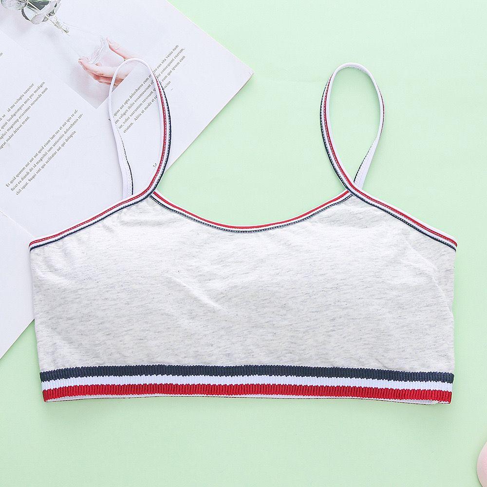 

Бюстгальтеры-майки для девочек-подростков с рисунком панды/цветочного принта для маленьких детей Purbery, учебные бюстгальтеры для студентов, нижнее белье для девочек, топы-трубы One Size серый