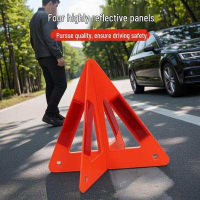 Foldable Reflective Warning Sign for Vehicle Parking and Safety Inspection