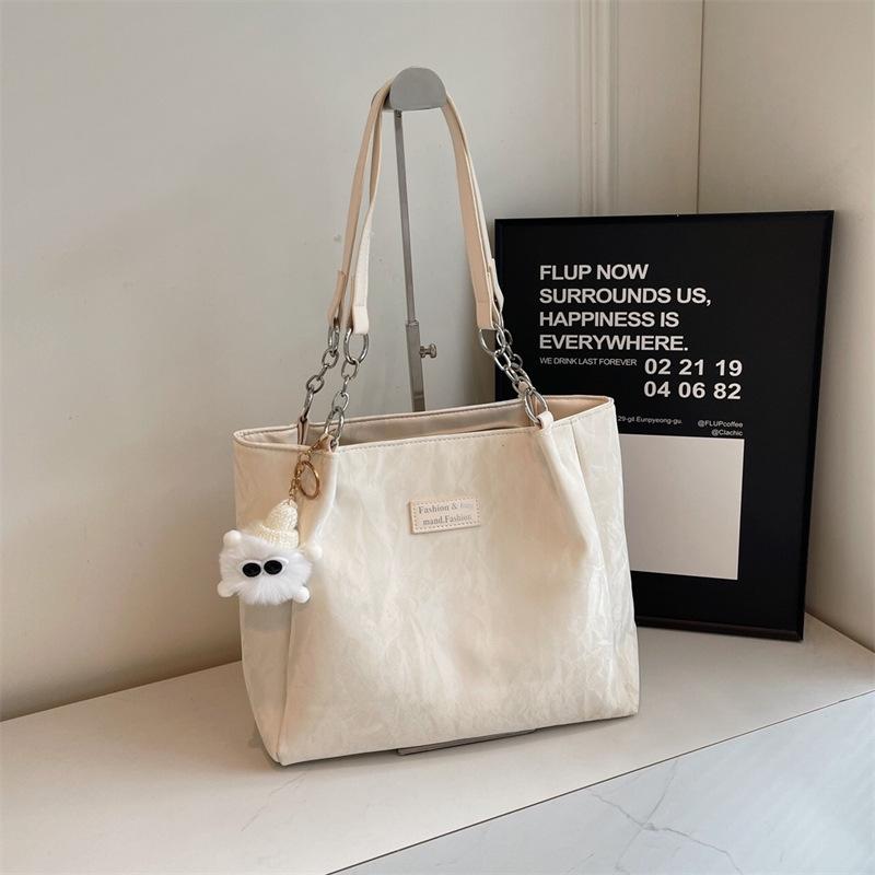 

2025 Fashion Large Capacity Women s Tote - Versatile Autumn/Winter Western-Style Shoulder Bag 32cm x 25cm x 12cm грязно-белый
