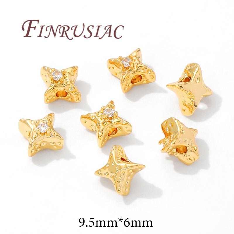 9.5mm*6mm Stars Spacer Bead 18K Gold Plated Jewelry Accessories,Beads Separators,Bracelets&Necklaces Beads