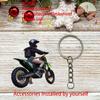 New Acrylic 2D Flat Personalized Off-road Motorcycle Rider Car Pendant Schoolbag Keychain Pendant