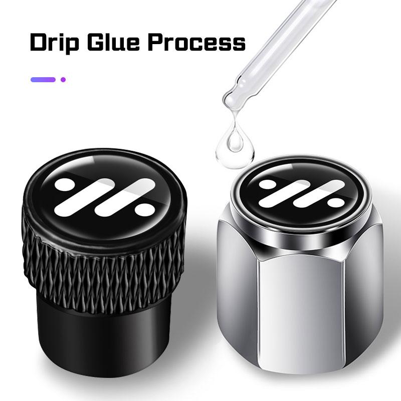 AST1 For IM Motors MG IM6 IM5 LS7 L7 LS6 L6 4Pcs Car Wheel Tire Valve Caps 3D Metal Waterproof Auto Air Stem Cover Car Accessories