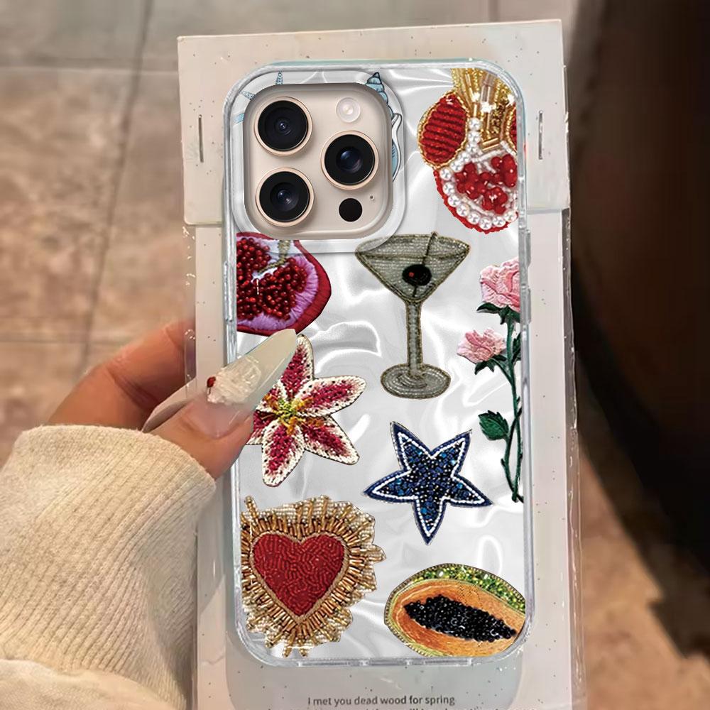 Summer Fruit Sun Face Water Texture Girl Phone Case for Iphone 16 15 14 7 8 Plus 13 11 12 Pro Max X XS XR SE 2022 2020 16e Cover
