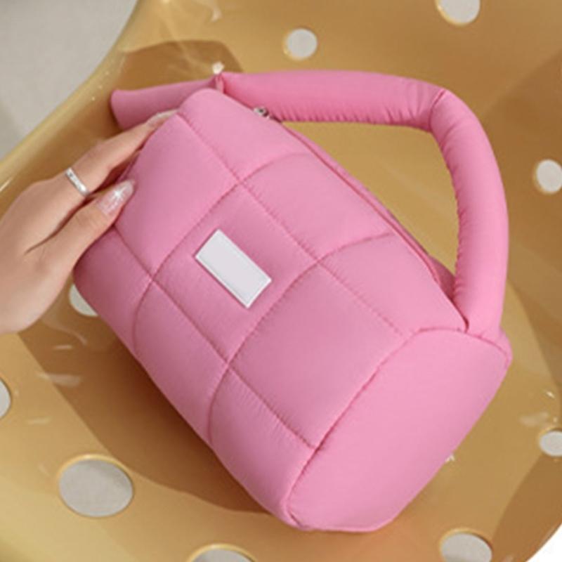 Candy Colored Nylon Cosmetic Case Spacious Storage Bag Travel Toiletry Pouch With Zippers Closure For Ladies Teens