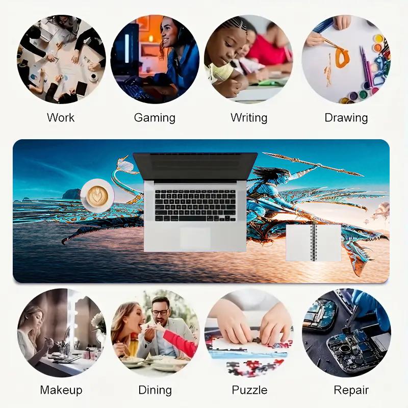 1Pc Fantasy Warrior Dance Gaming Mouse Pad Keyboard Desk Mat Non-slip Rubber Lock Edge Waterproof Computer Mousepad for Office Home Decor Y1337