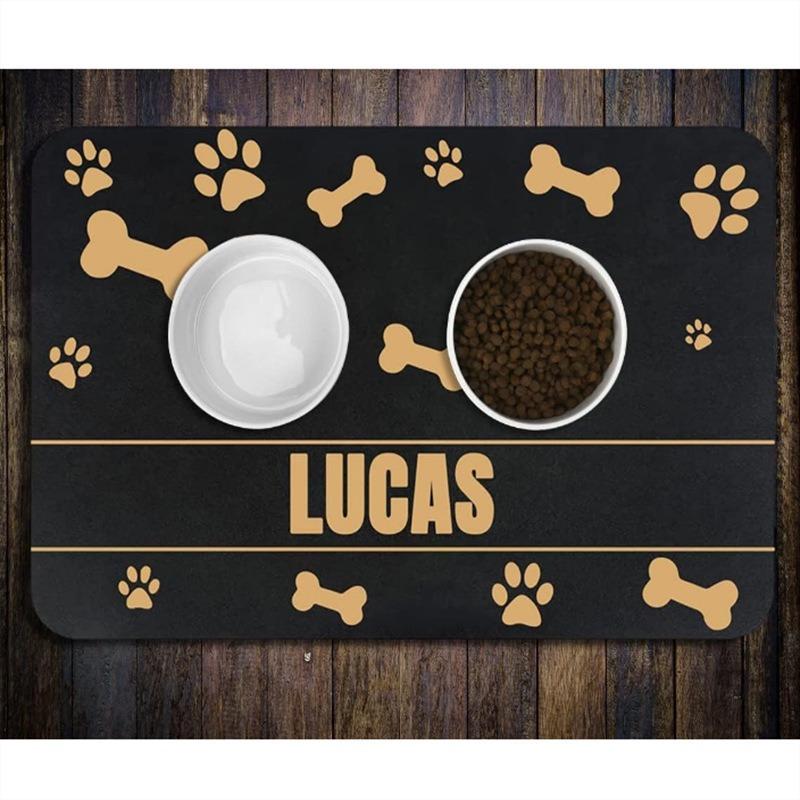 Pet Feeding Mat-Absorbent Pet Placemat Rubber Backing Quick Dry Water Mat For Dog Cat For Food And Water Bowl With Waterproof