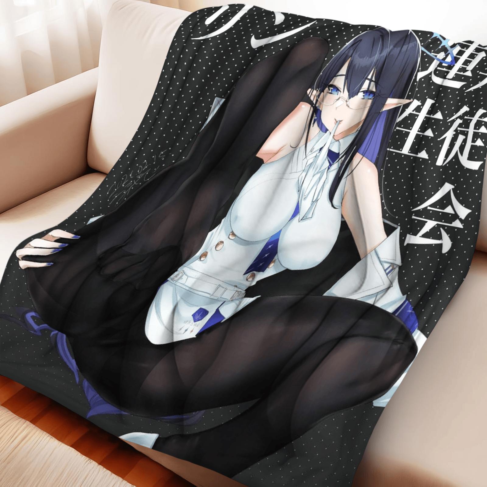 Blue Archive Inspired Flannel Blanket - Double-Sided Soft Fleece, Anime Style Digital Printing 75x90cm