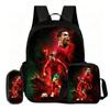 Ronaldo Student 3Pcs Set Backpack Kids School Shoulder Bag,Pencil Bags,Football Sport Bookbag Football Star Rucksack